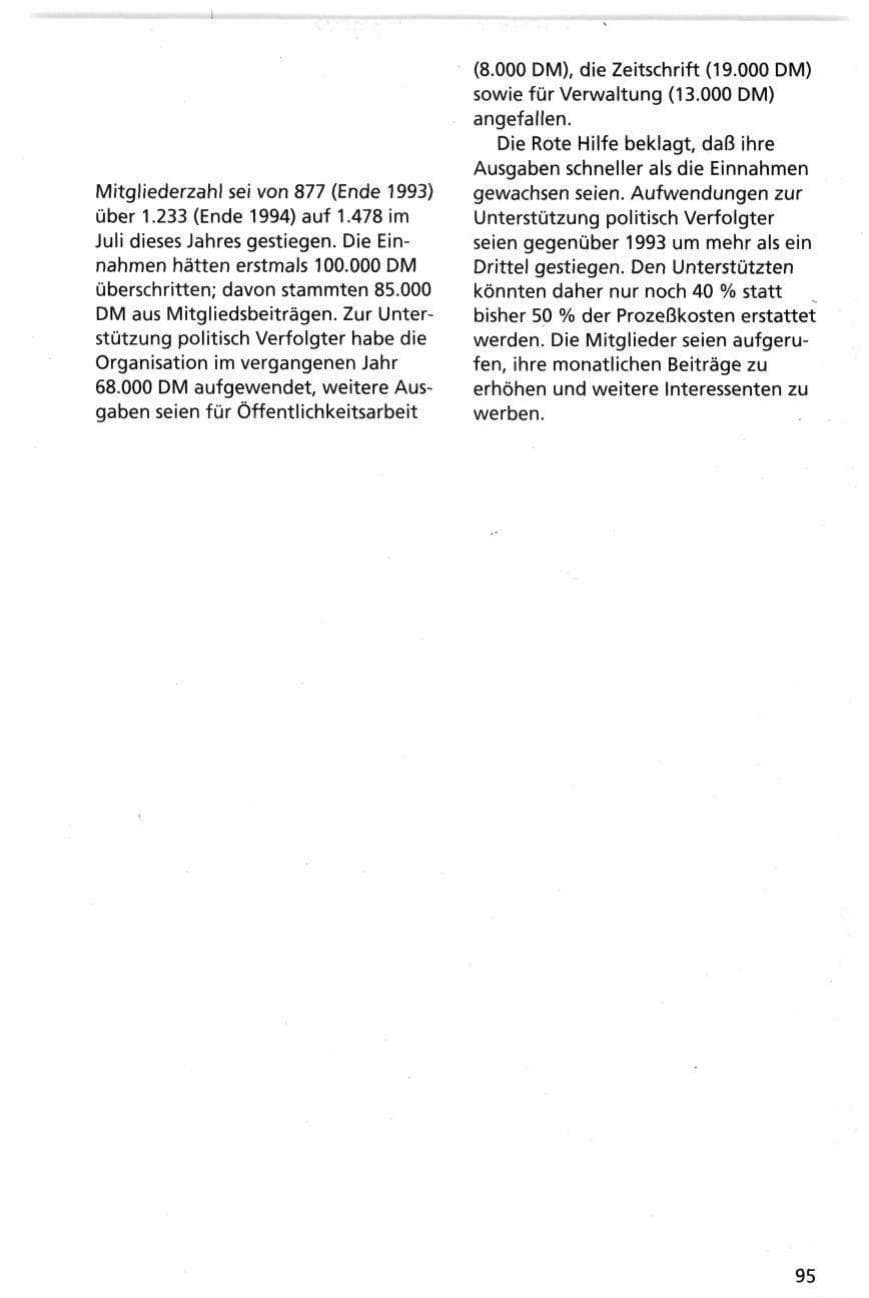 Seite 95 des Verfassungsschutzbericht 1995 Niedersachsen