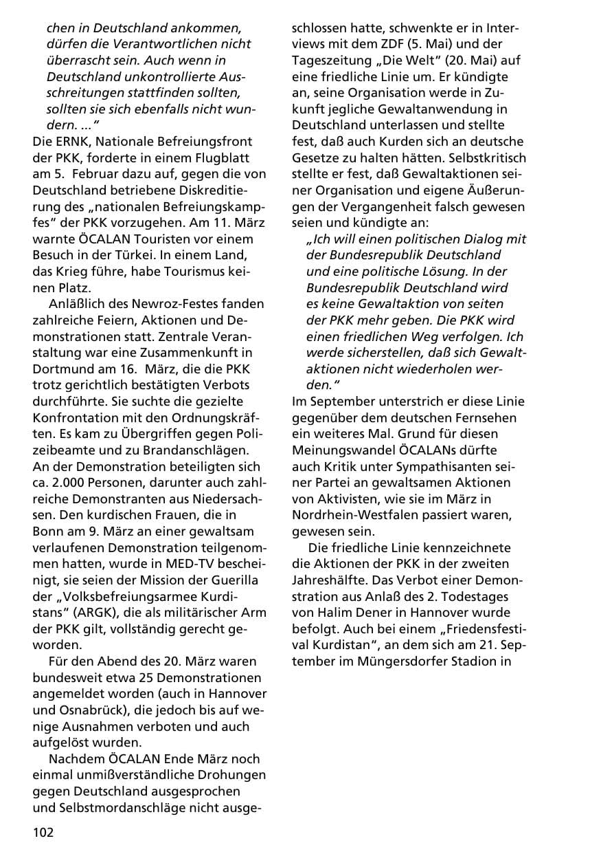 Seite 101 des Verfassungsschutzbericht 1996 Niedersachsen