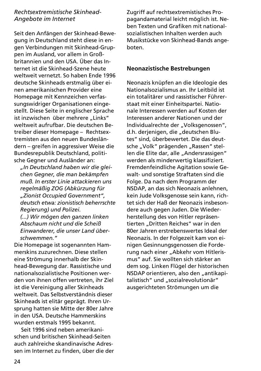 Seite 23 des Verfassungsschutzbericht 1996 Niedersachsen