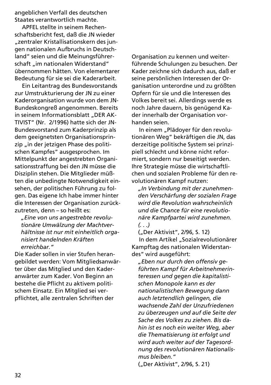 Seite 31 des Verfassungsschutzbericht 1996 Niedersachsen