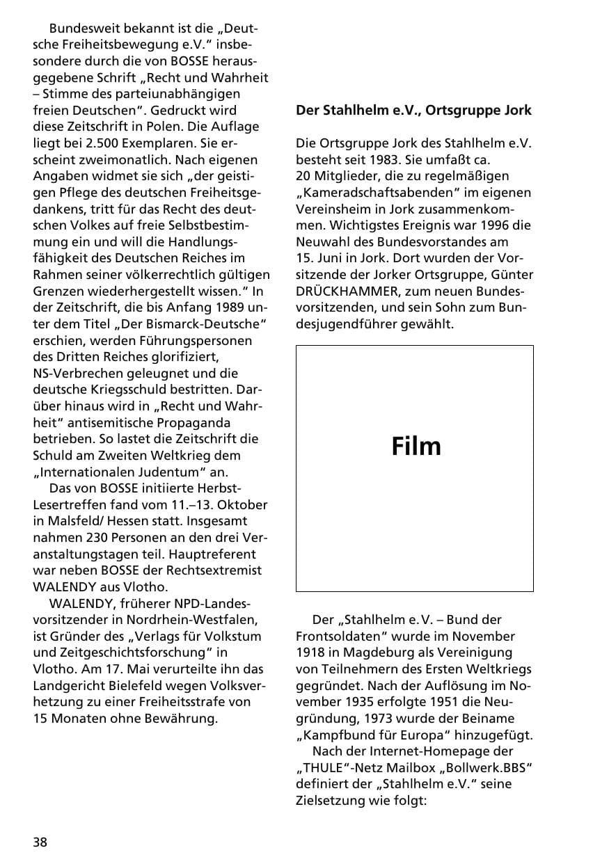Seite 37 des Verfassungsschutzbericht 1996 Niedersachsen