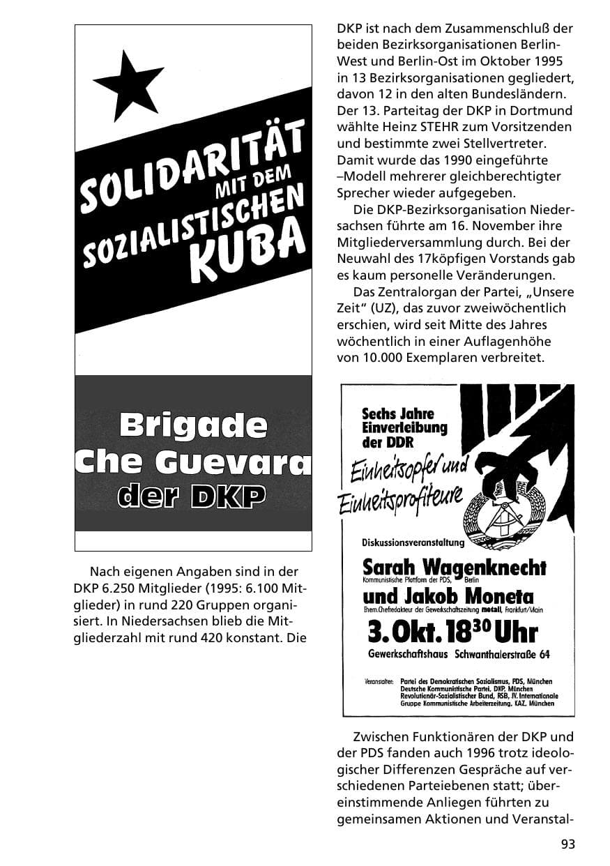 Seite 92 des Verfassungsschutzbericht 1996 Niedersachsen