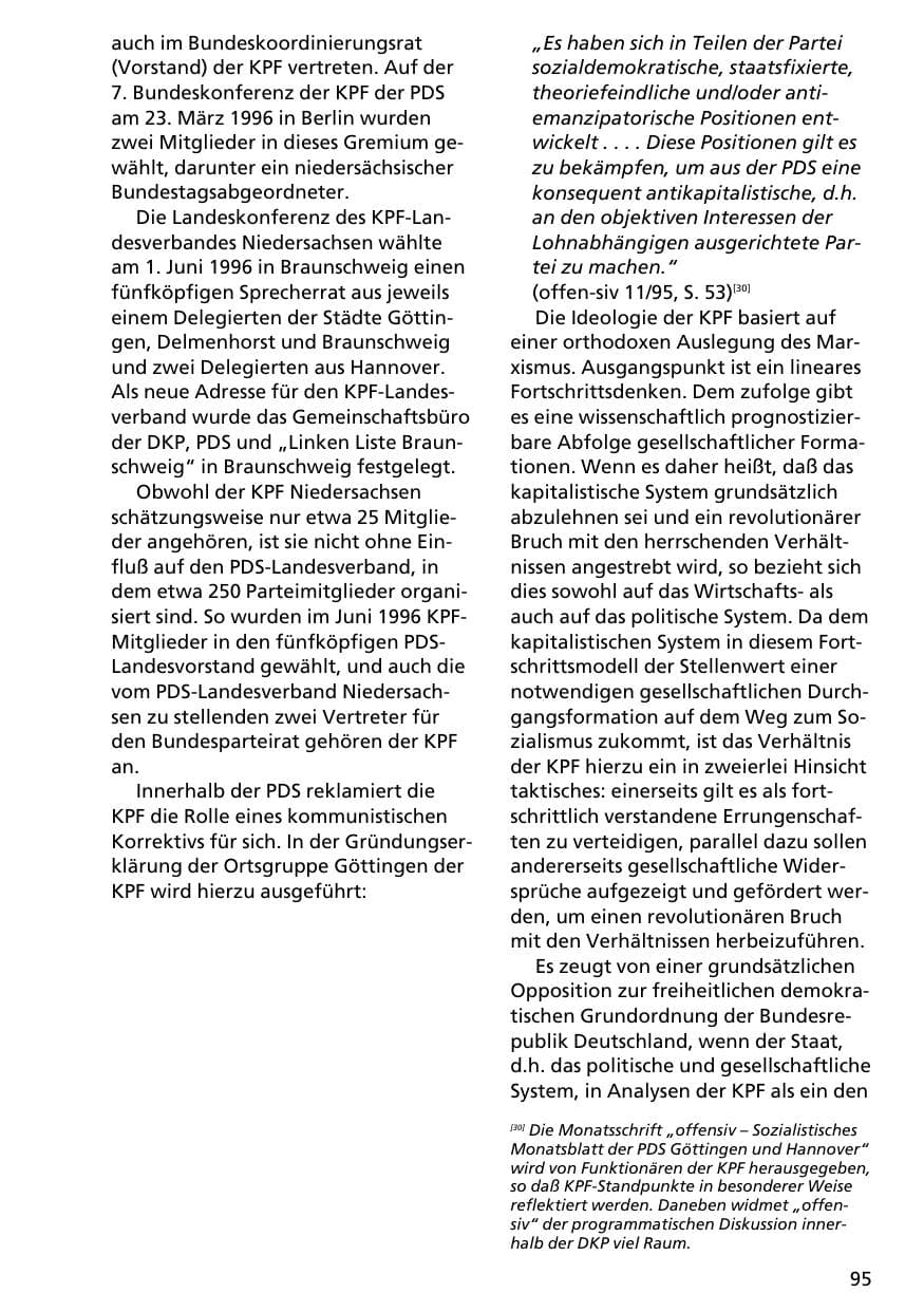 Seite 94 des Verfassungsschutzbericht 1996 Niedersachsen
