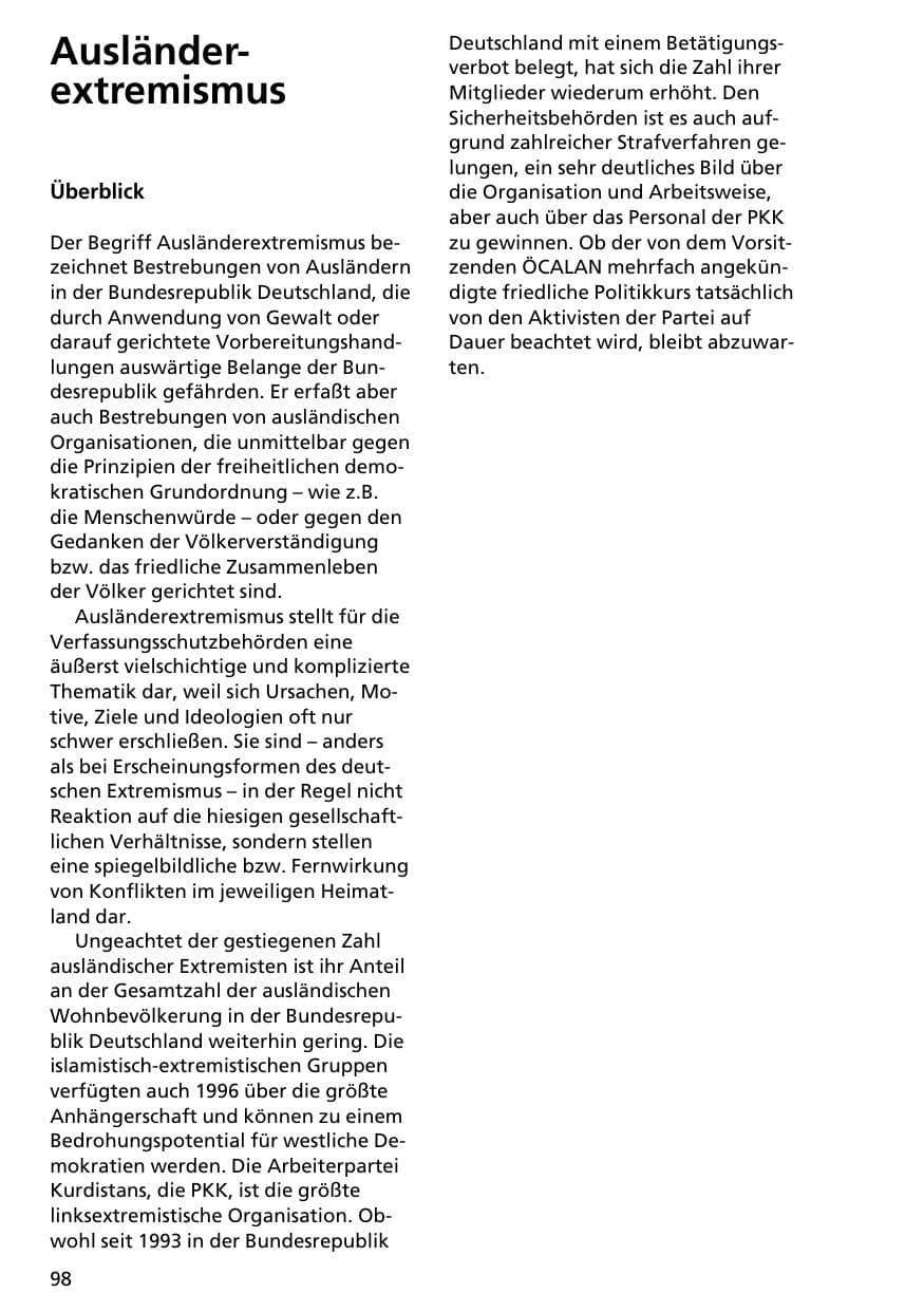Seite 97 des Verfassungsschutzbericht 1996 Niedersachsen
