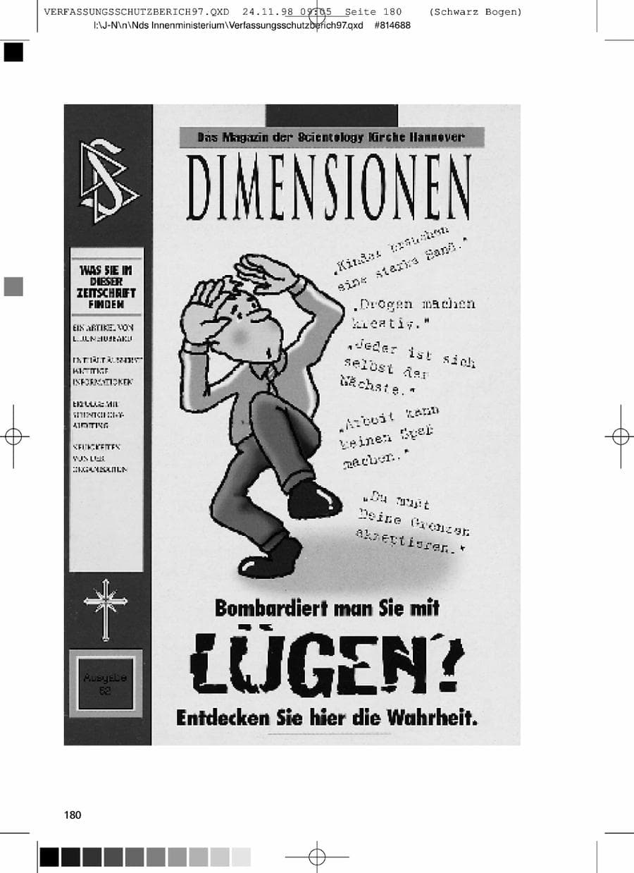 Seite 180 des Verfassungsschutzbericht 1997 Niedersachsen