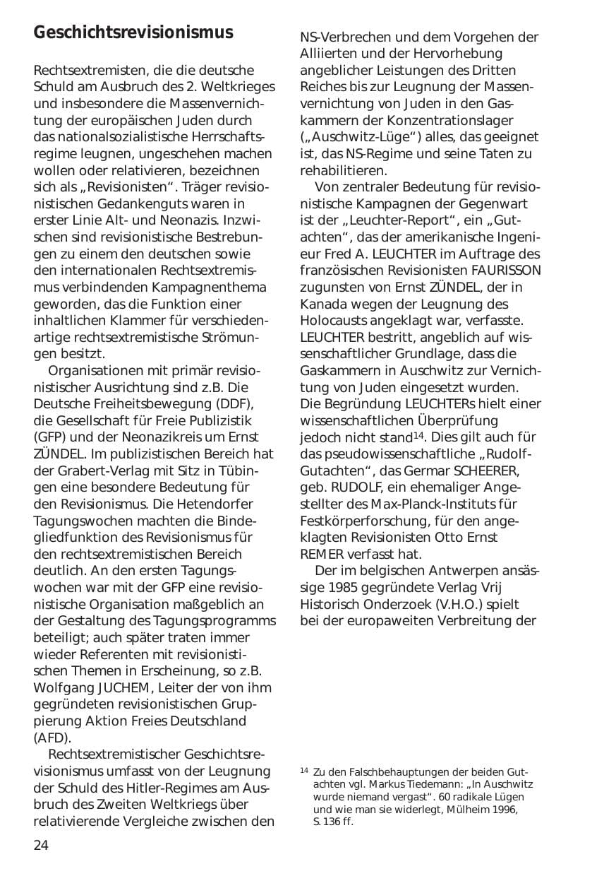 Seite 24 des Verfassungsschutzbericht 1998 Niedersachsen