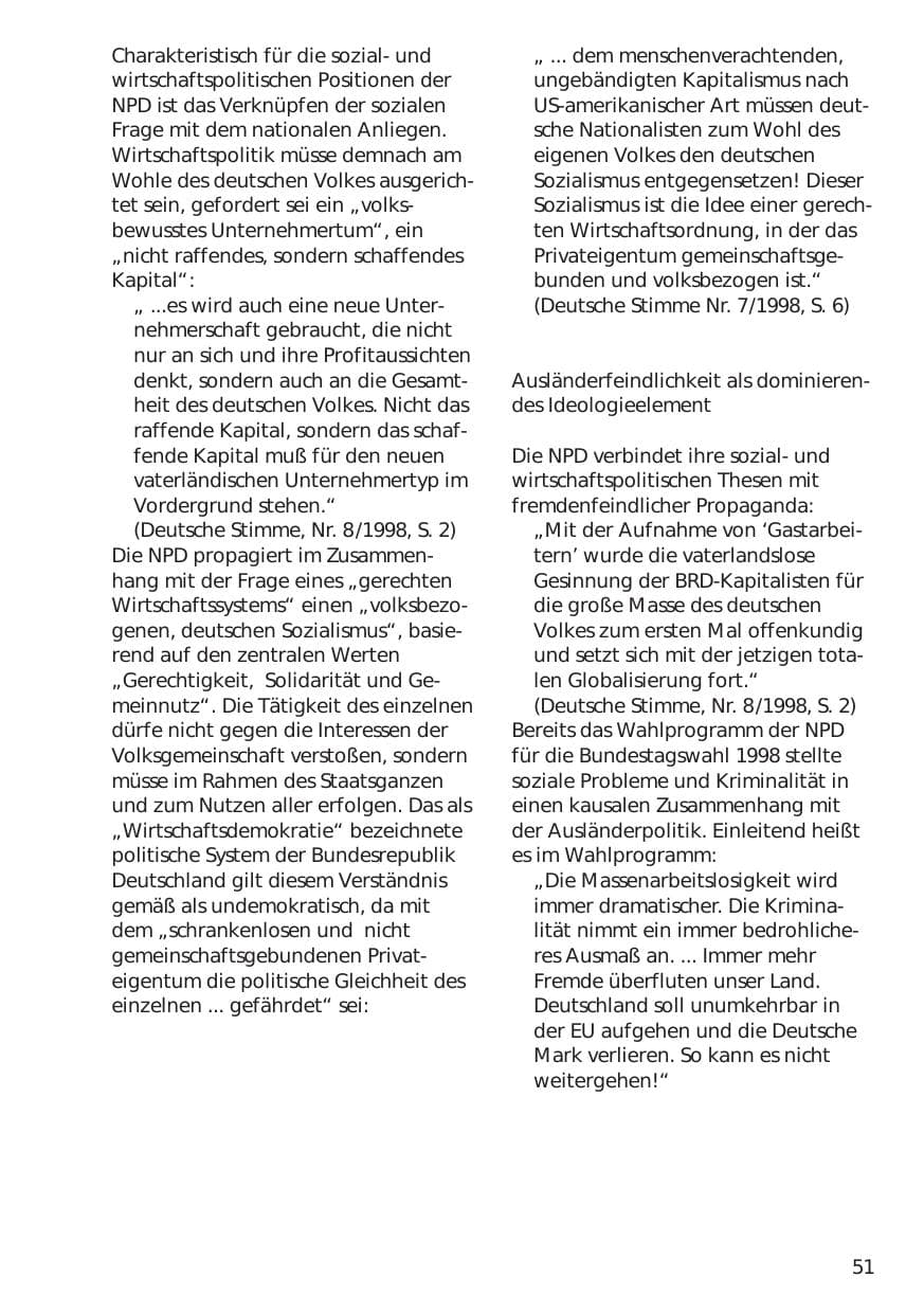 Seite 51 des Verfassungsschutzbericht 1998 Niedersachsen