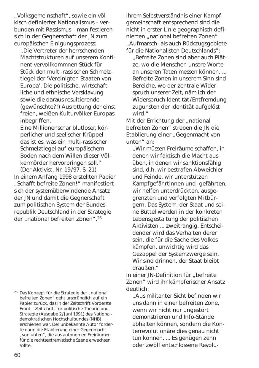 Seite 60 des Verfassungsschutzbericht 1998 Niedersachsen