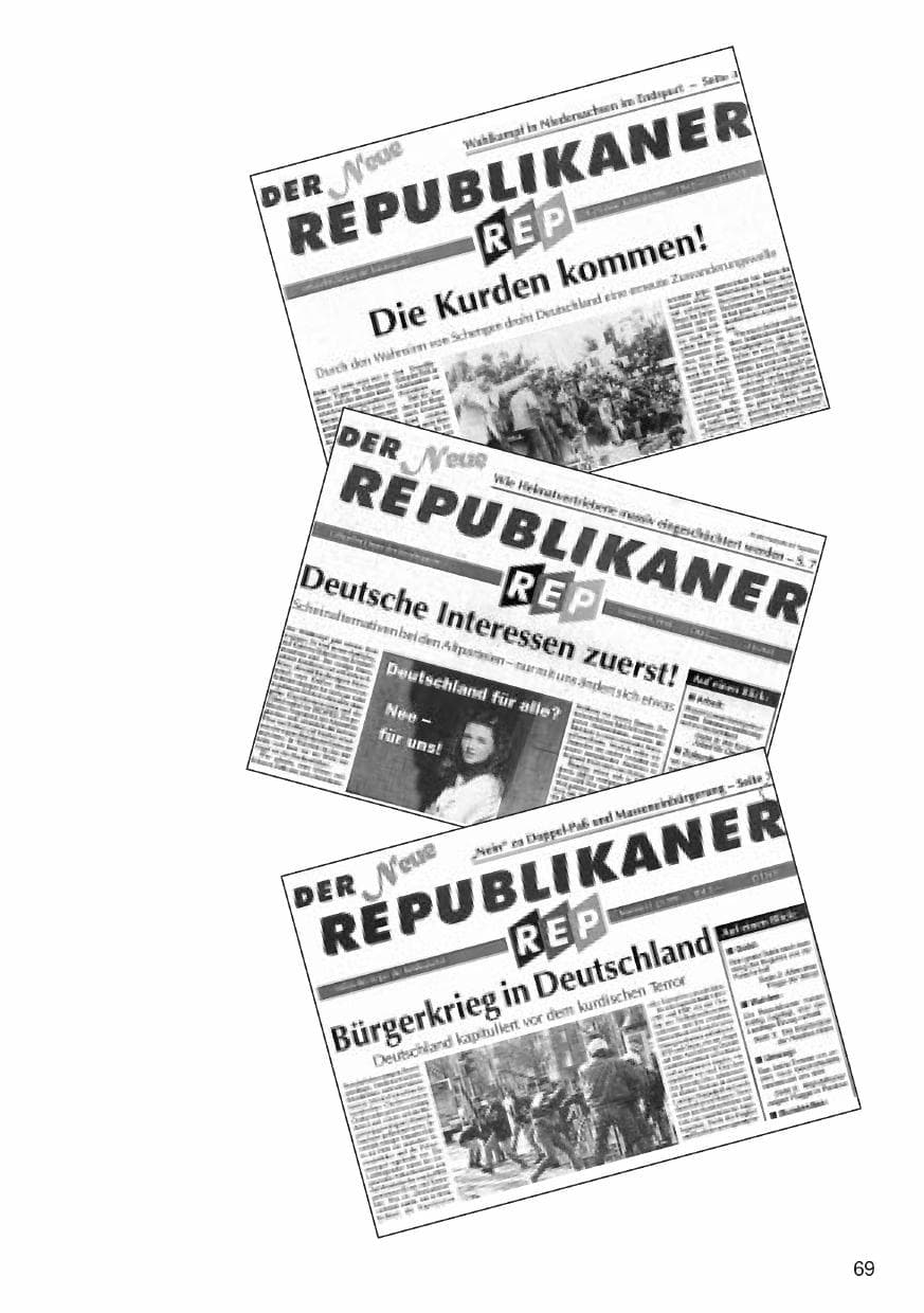 Seite 69 des Verfassungsschutzbericht 1998 Niedersachsen