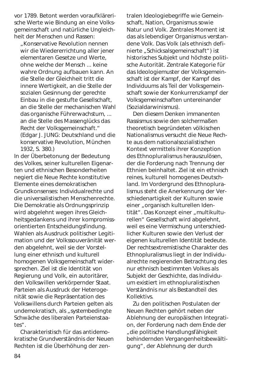 Seite 84 des Verfassungsschutzbericht 1998 Niedersachsen