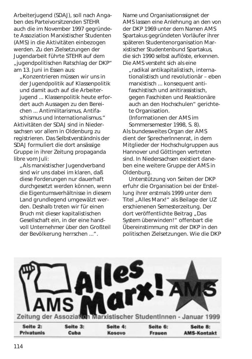 Seite 114 des Verfassungsschutzbericht 1999 Niedersachsen