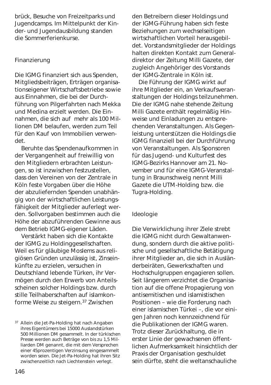 Seite 146 des Verfassungsschutzbericht 1999 Niedersachsen