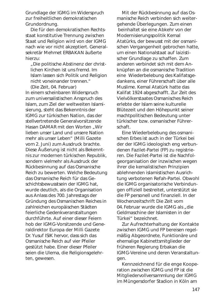 Seite 147 des Verfassungsschutzbericht 1999 Niedersachsen