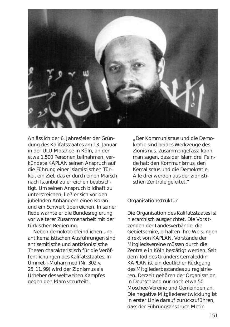 Seite 151 des Verfassungsschutzbericht 1999 Niedersachsen
