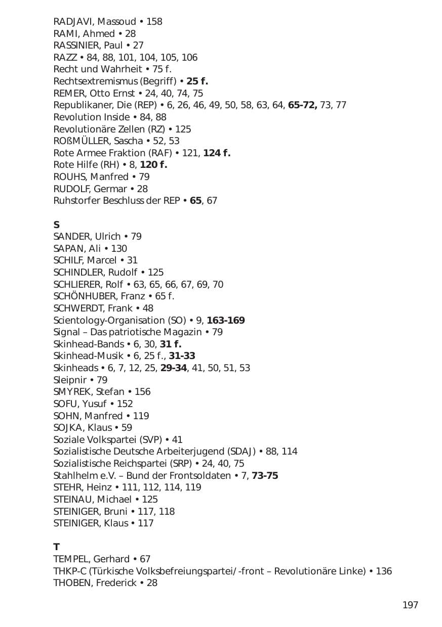 Seite 197 des Verfassungsschutzbericht 1999 Niedersachsen