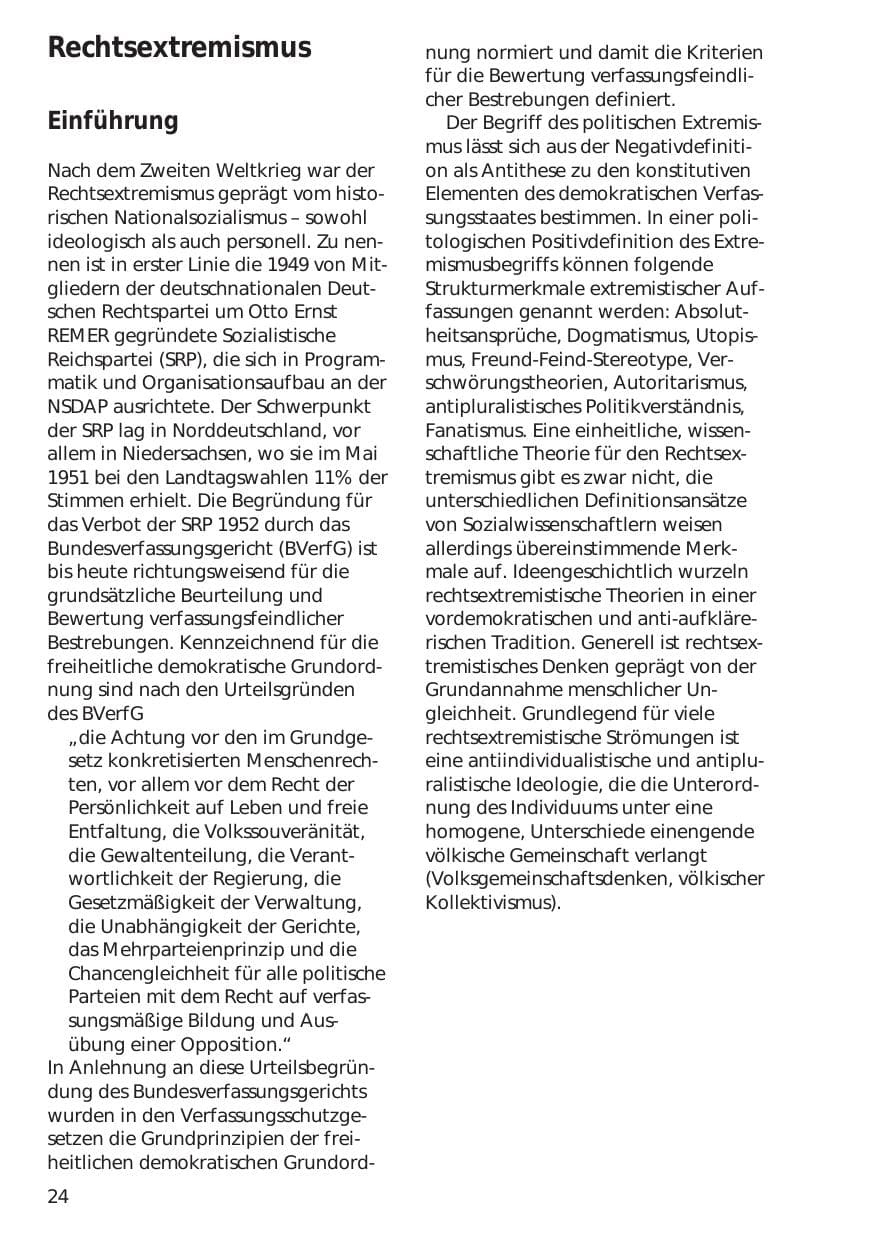 Seite 24 des Verfassungsschutzbericht 1999 Niedersachsen
