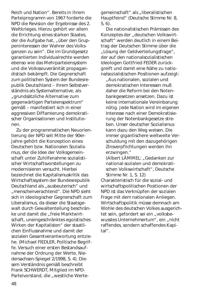 Seite 48 des Verfassungsschutzbericht 1999 Niedersachsen