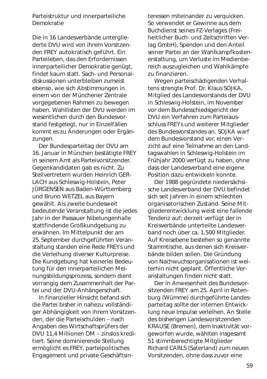 Seite 59 des Verfassungsschutzbericht 1999 Niedersachsen