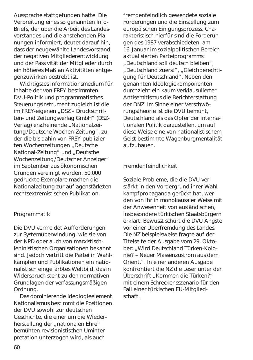 Seite 60 des Verfassungsschutzbericht 1999 Niedersachsen