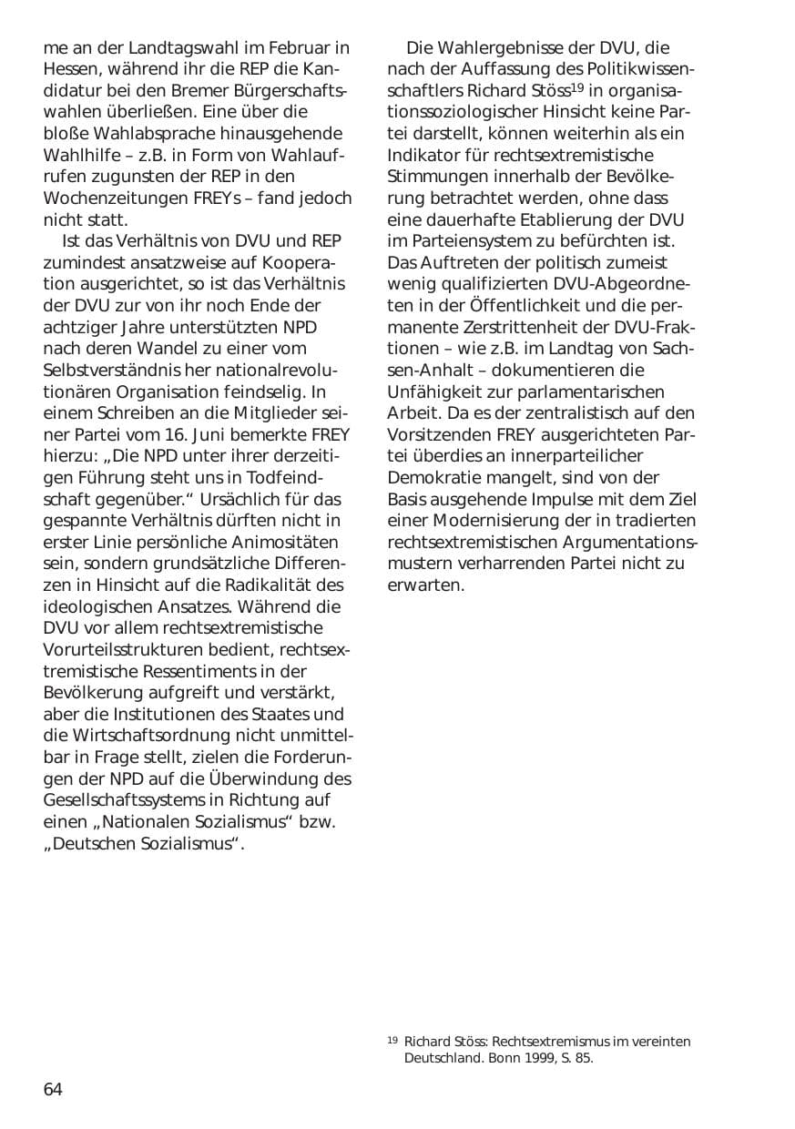 Seite 64 des Verfassungsschutzbericht 1999 Niedersachsen