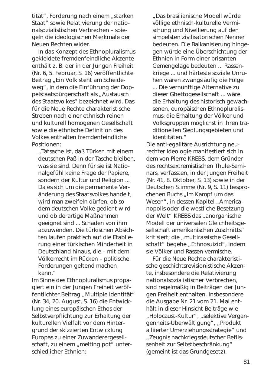 Seite 81 des Verfassungsschutzbericht 1999 Niedersachsen