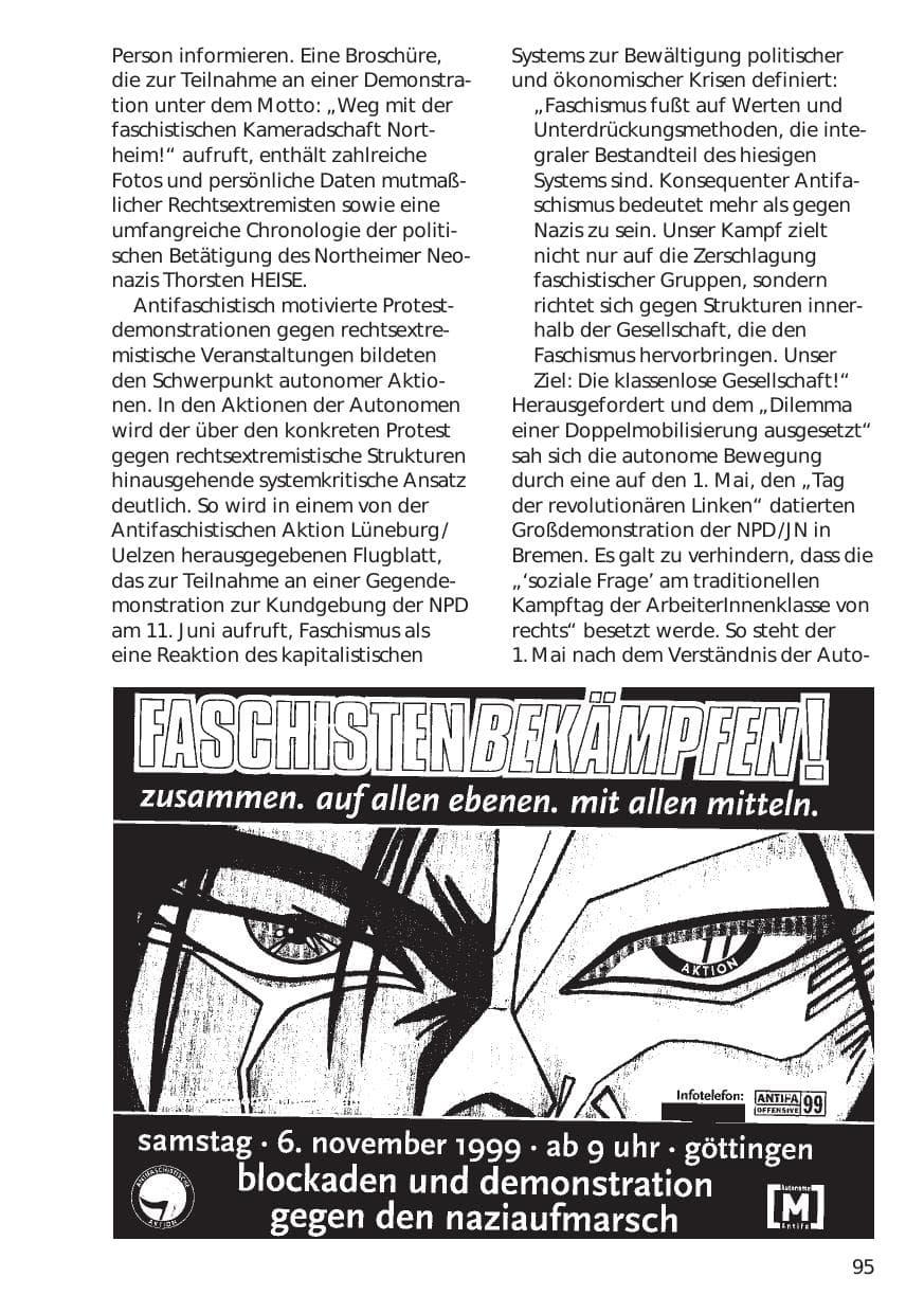 Seite 95 des Verfassungsschutzbericht 1999 Niedersachsen
