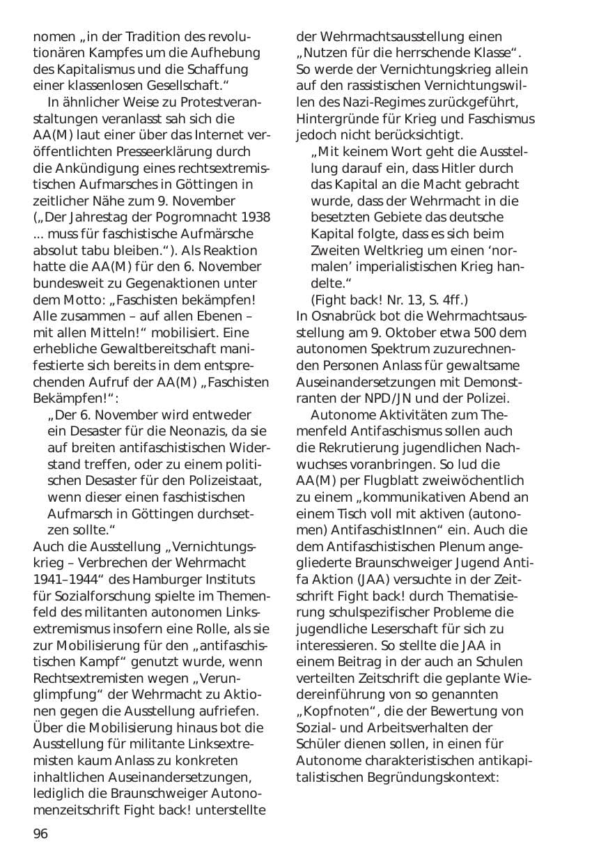 Seite 96 des Verfassungsschutzbericht 1999 Niedersachsen