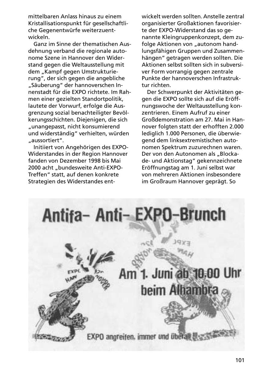 Seite 101 des Verfassungsschutzbericht 2000 Niedersachsen