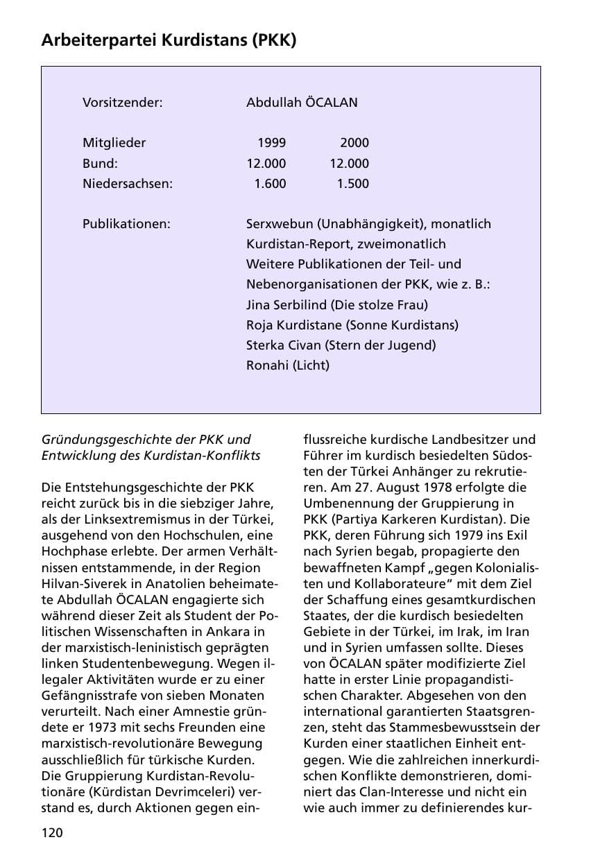 Seite 120 des Verfassungsschutzbericht 2000 Niedersachsen