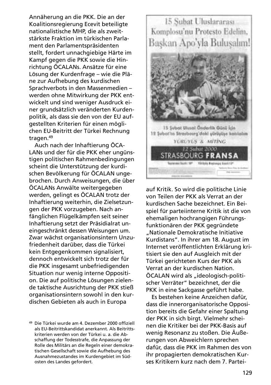 Seite 129 des Verfassungsschutzbericht 2000 Niedersachsen