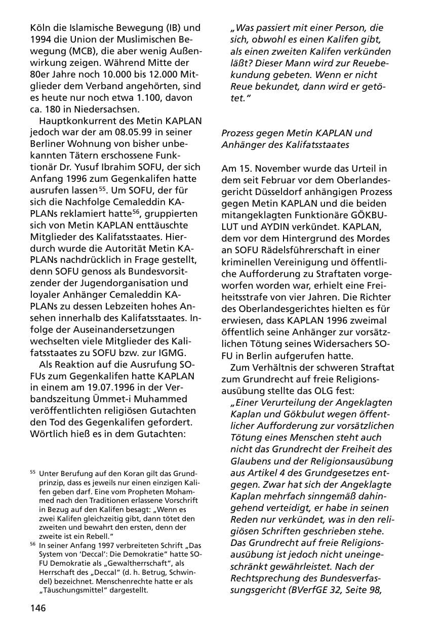 Seite 146 des Verfassungsschutzbericht 2000 Niedersachsen