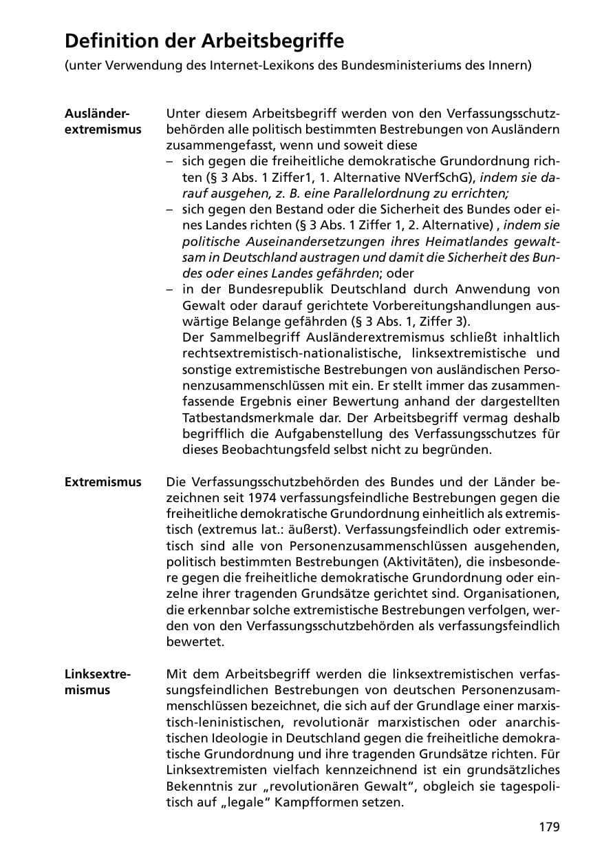Seite 179 des Verfassungsschutzbericht 2000 Niedersachsen