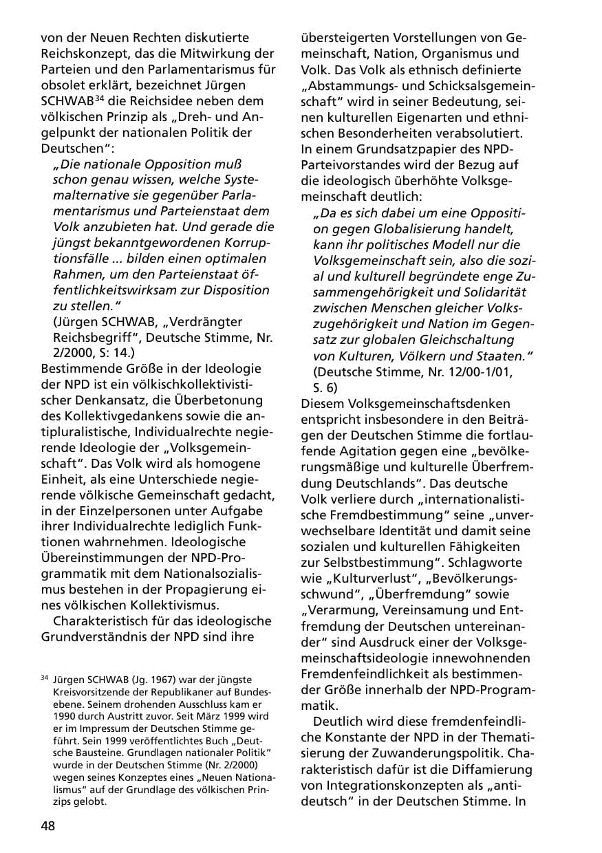 Seite 48 des Verfassungsschutzbericht 2000 Niedersachsen