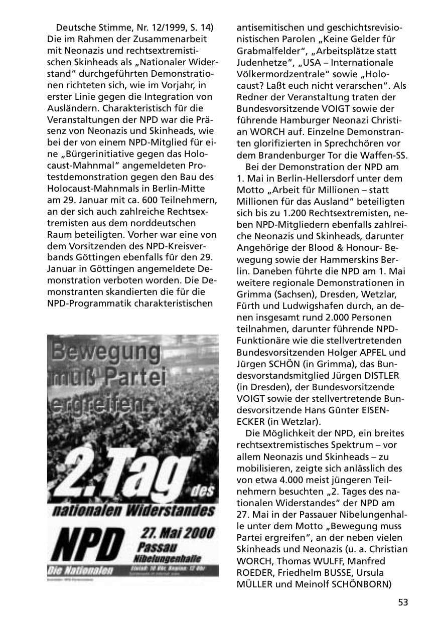 Seite 53 des Verfassungsschutzbericht 2000 Niedersachsen