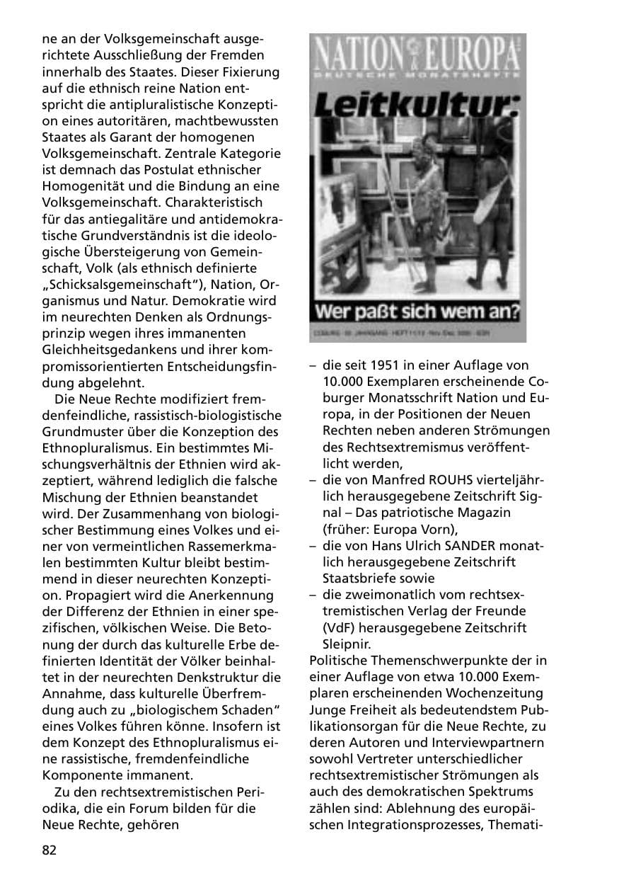 Seite 82 des Verfassungsschutzbericht 2000 Niedersachsen