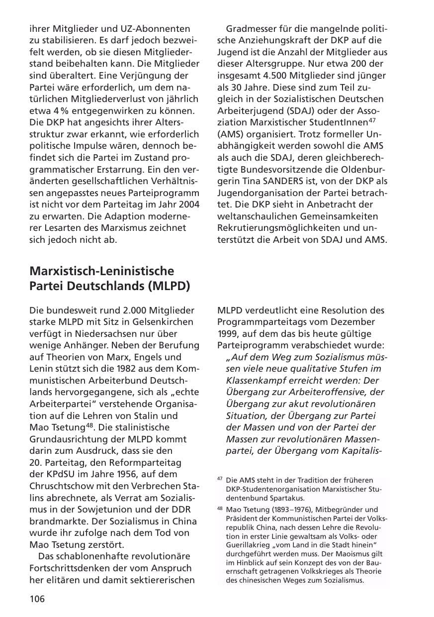 Seite 107 des Verfassungsschutzbericht 2001 Niedersachsen