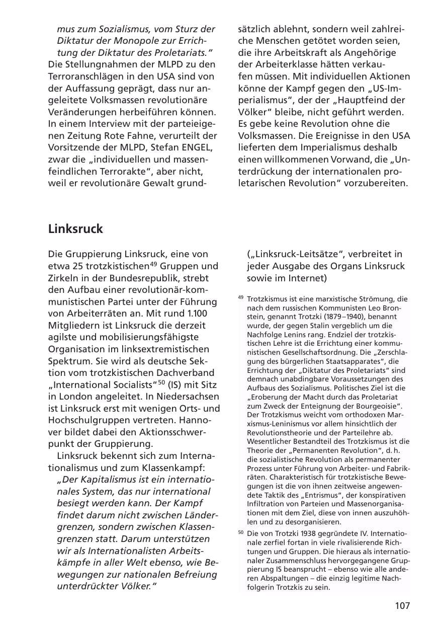 Seite 108 des Verfassungsschutzbericht 2001 Niedersachsen