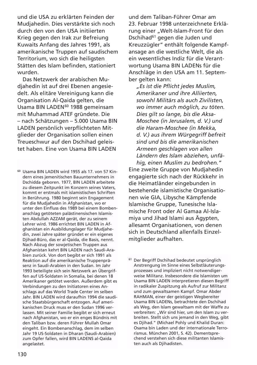 Seite 131 des Verfassungsschutzbericht 2001 Niedersachsen
