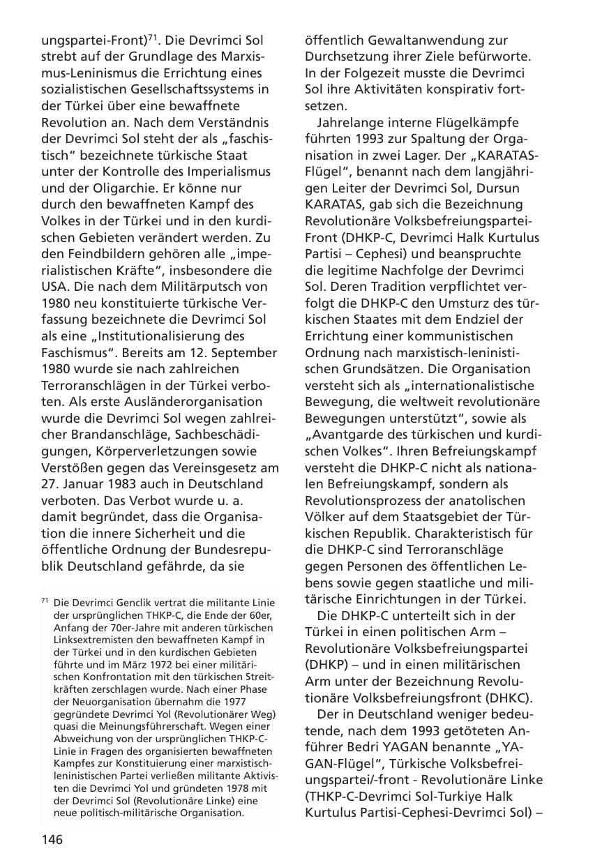 Seite 147 des Verfassungsschutzbericht 2001 Niedersachsen