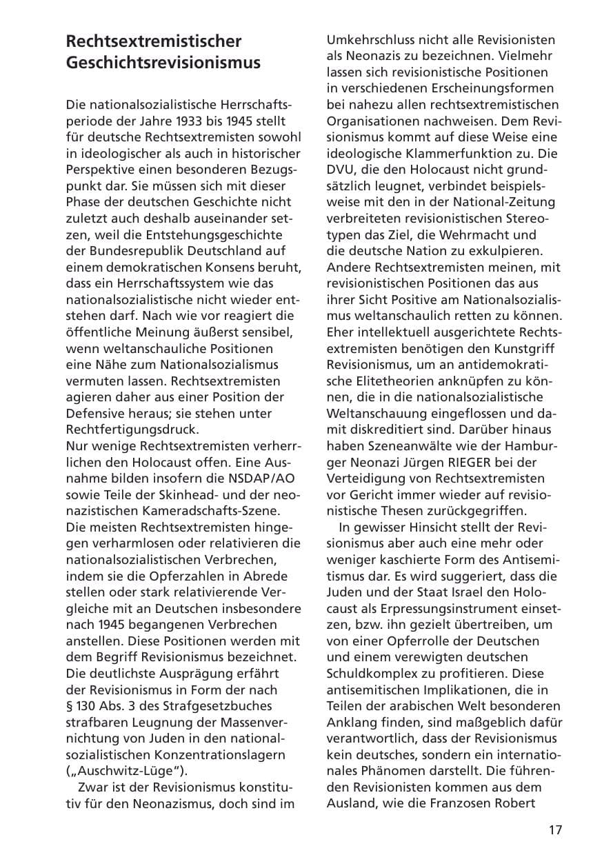 Seite 18 des Verfassungsschutzbericht 2001 Niedersachsen