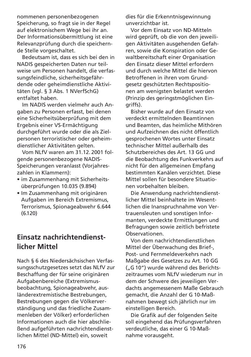 Seite 177 des Verfassungsschutzbericht 2001 Niedersachsen