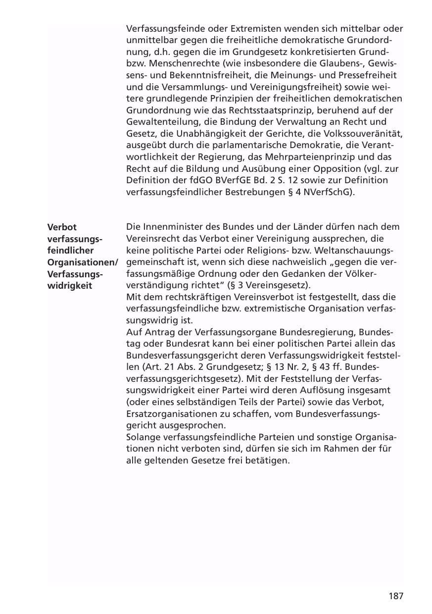Seite 188 des Verfassungsschutzbericht 2001 Niedersachsen