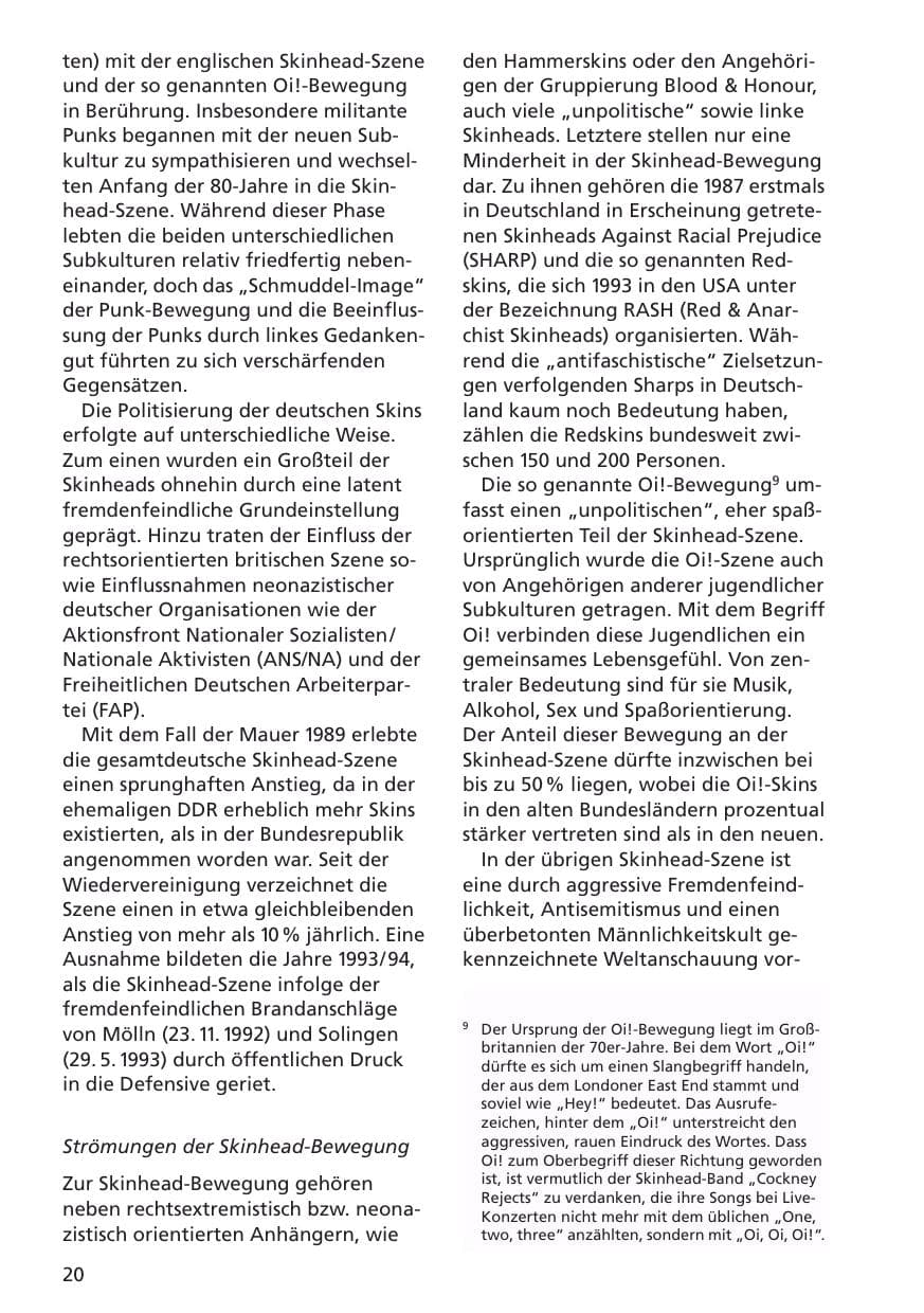 Seite 21 des Verfassungsschutzbericht 2001 Niedersachsen