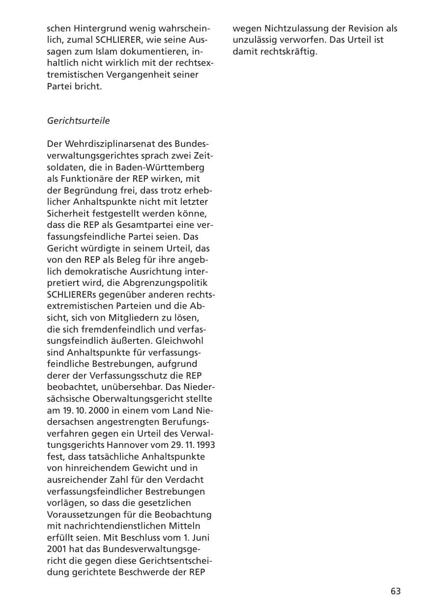 Seite 64 des Verfassungsschutzbericht 2001 Niedersachsen