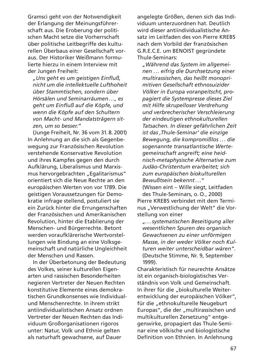 Seite 68 des Verfassungsschutzbericht 2001 Niedersachsen