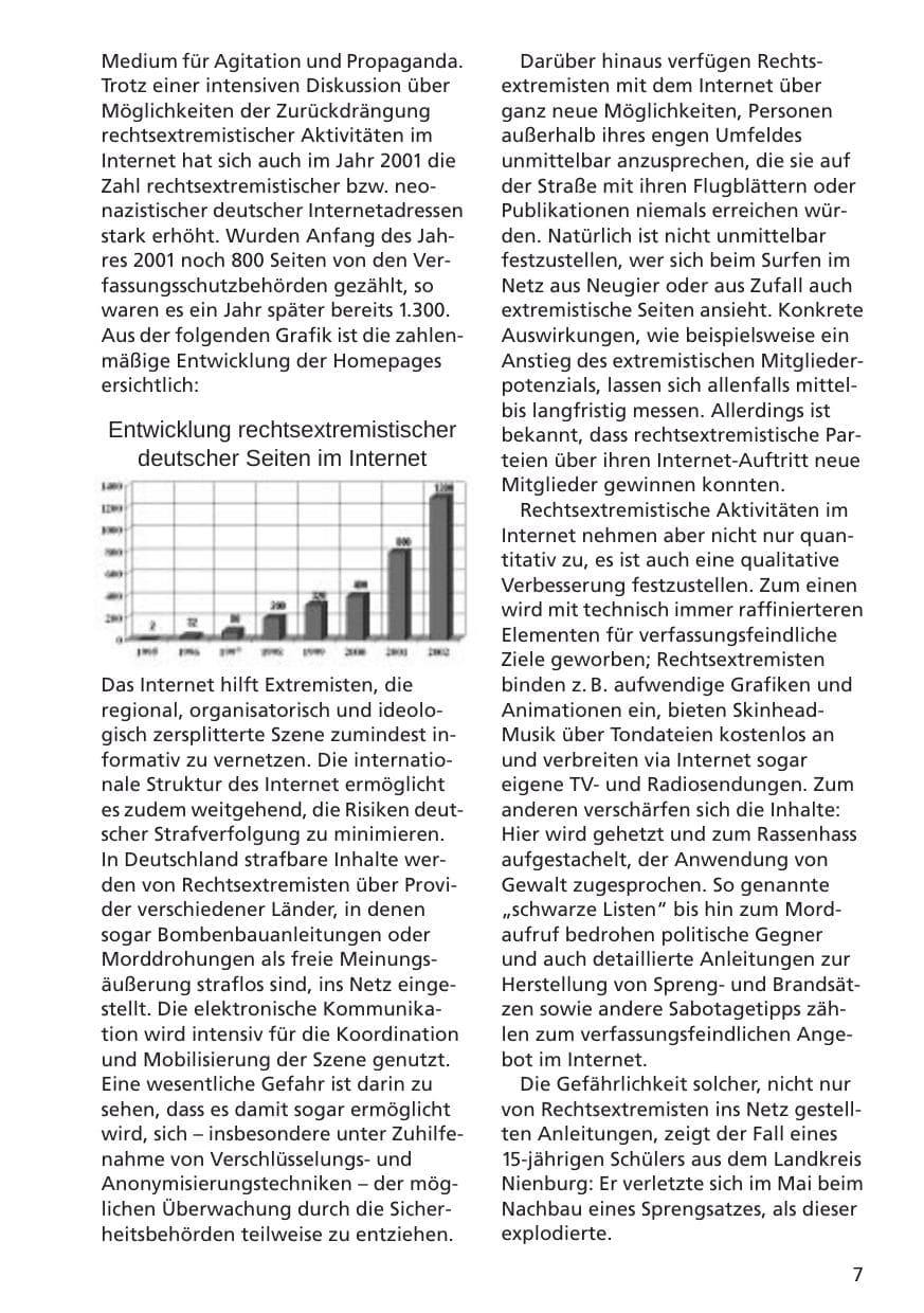 Seite 8 des Verfassungsschutzbericht 2001 Niedersachsen