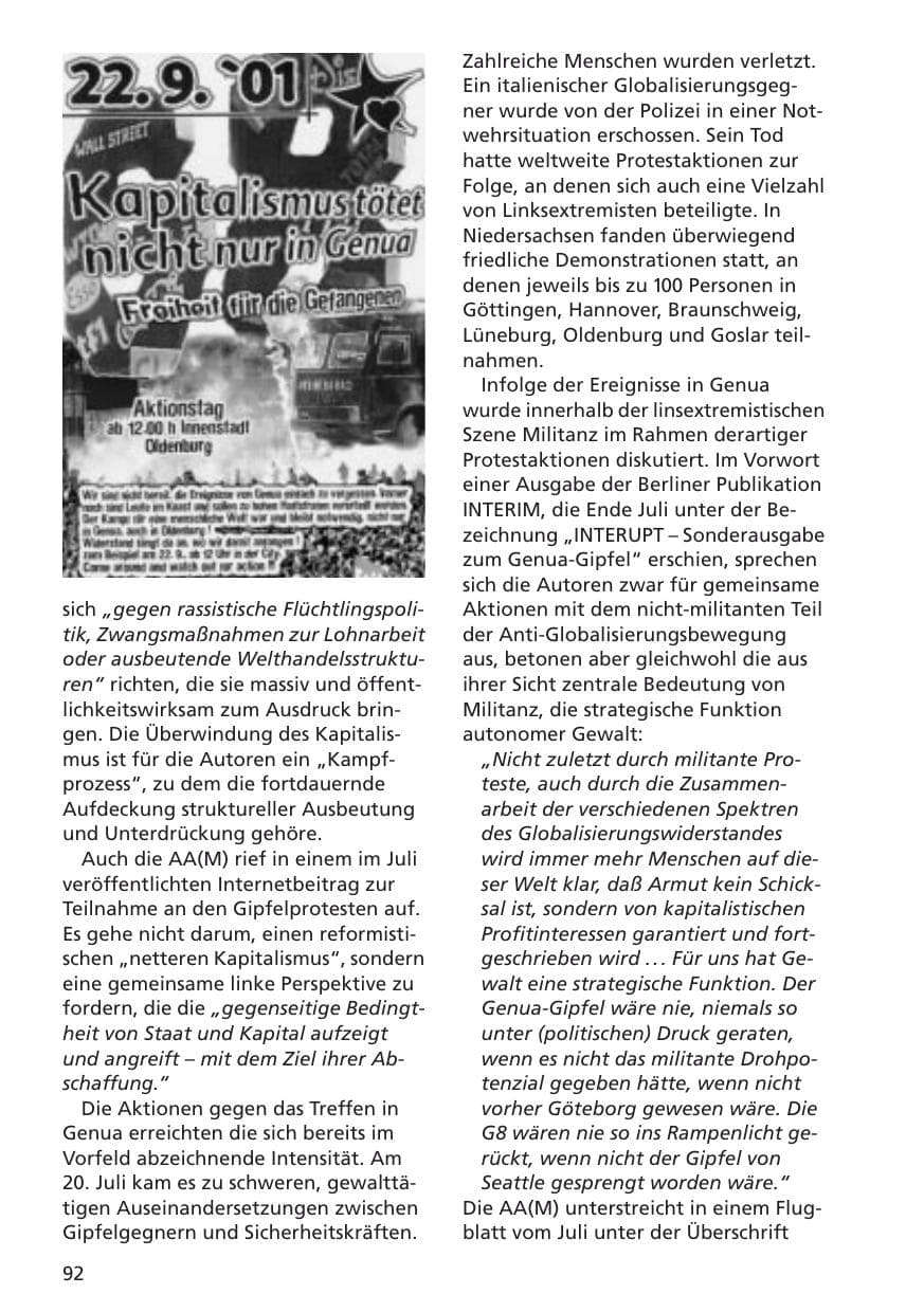 Seite 93 des Verfassungsschutzbericht 2001 Niedersachsen