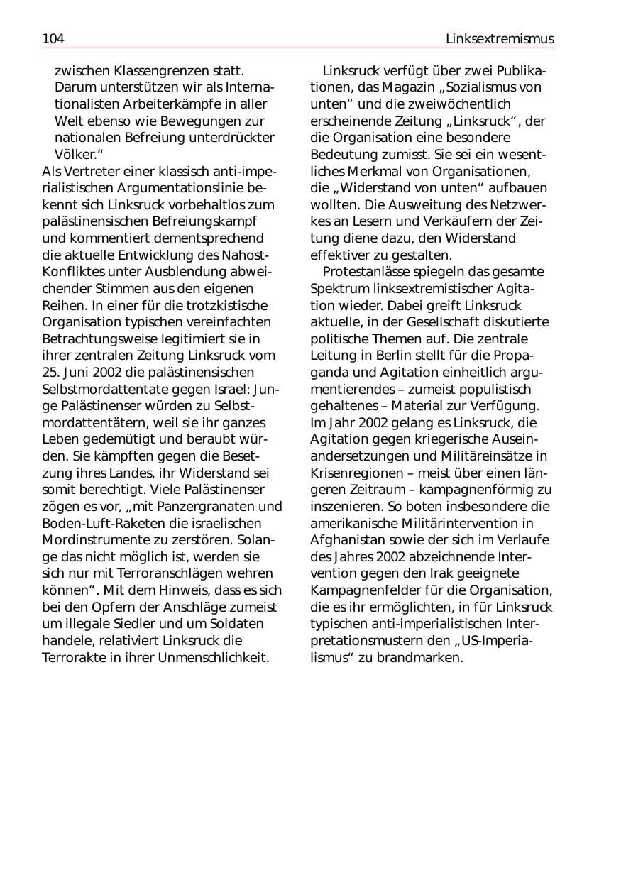 Seite 106 des Verfassungsschutzbericht 2002 Niedersachsen