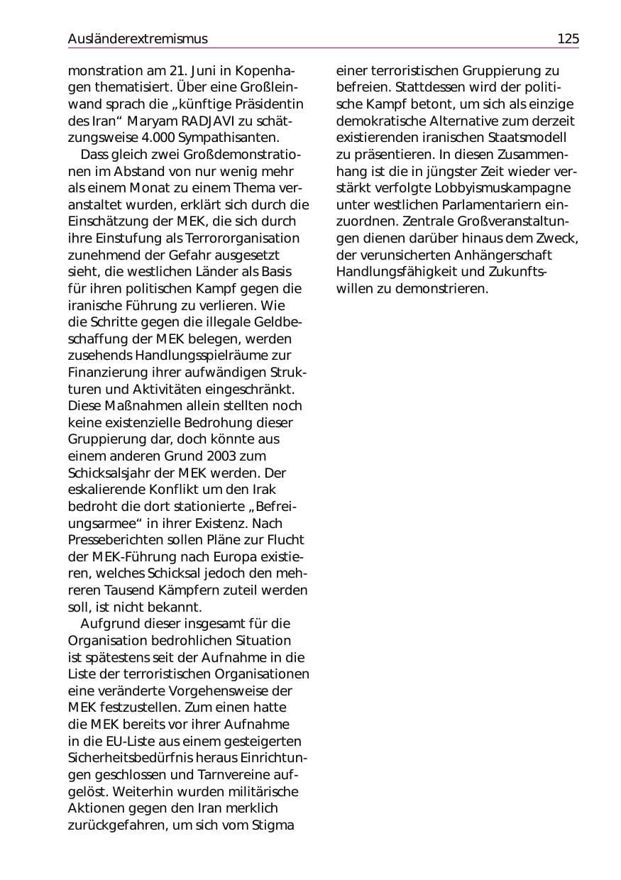 Seite 127 des Verfassungsschutzbericht 2002 Niedersachsen