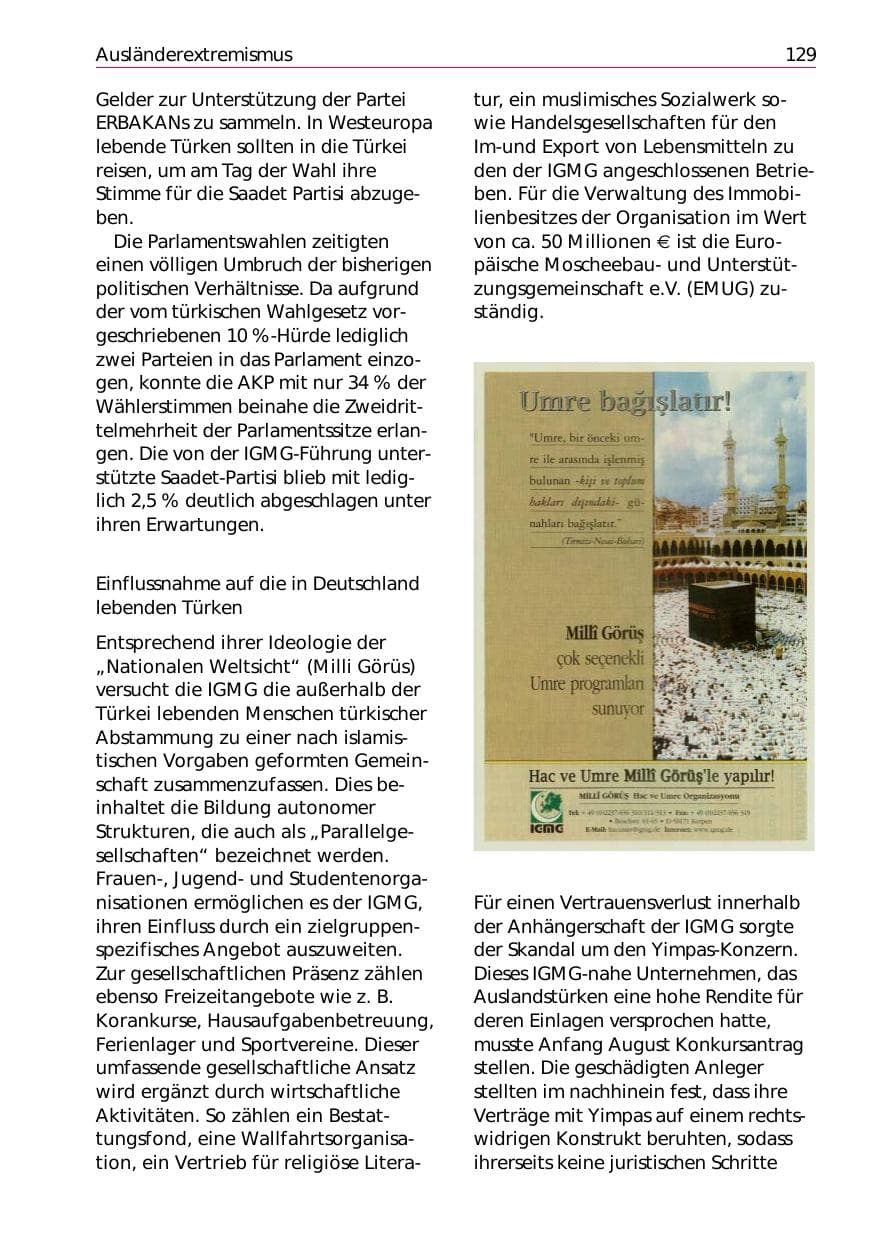 Seite 131 des Verfassungsschutzbericht 2002 Niedersachsen